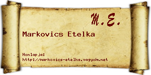 Markovics Etelka névjegykártya