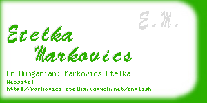 etelka markovics business card